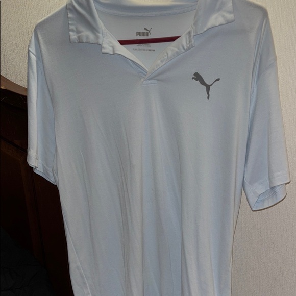 Puma Light Blue Polo Shirt Classic Design - Picture 1 of 4